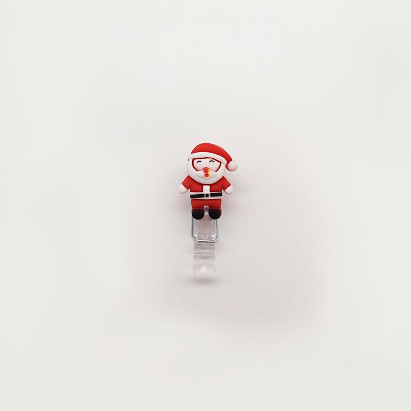 Transparent Christmas Cartoon Stationery Clip: Cute Sealing & Postcard Clip for High-Value Learning Supplies