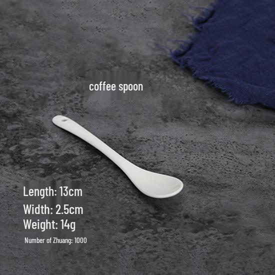 Elegant White Ceramic Coffee Cup & Saucer Set with Spoon – Ideal for Home or Hotel Use