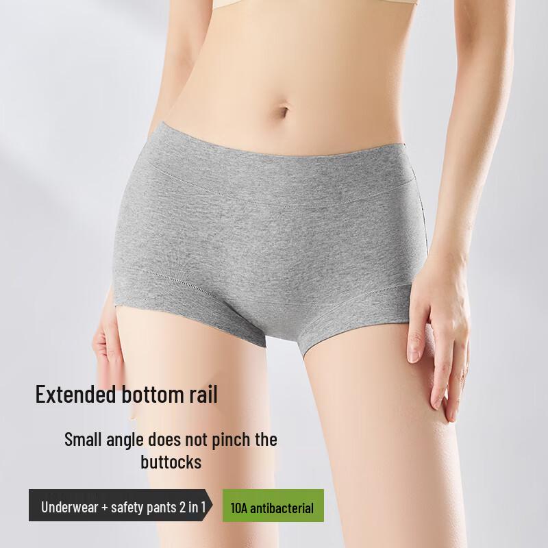 GUJIN Women's Mid-Waist Cotton Anti-Chafing Boxer Briefs 3-Pack