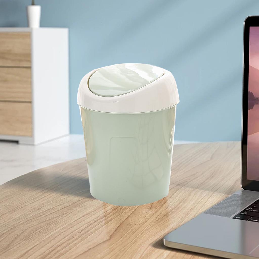 Desktop Trash Can Small Mini Plastic Table Garbage Bin with Swing Lid for Living Room Coffee Table S