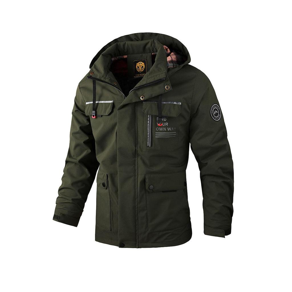 Giacca casual da uomo di media lunghezza, lunga fino al ginocchio, parker, cappotto alla moda autunno e inverno, taglie forti