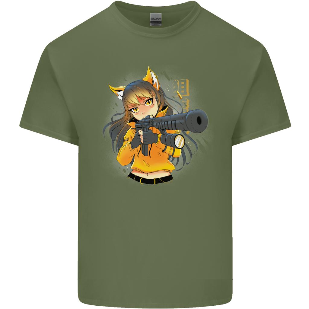 Anime Gun Girl Unisexs Light Cotton TShirt