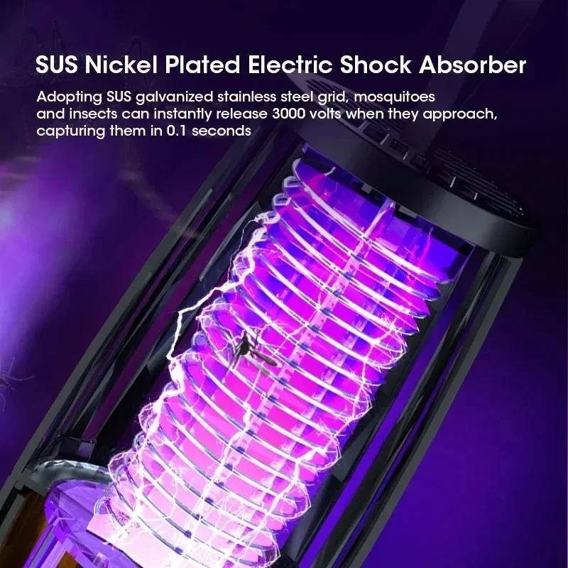 Portable Mosquito Killer Lamp USB Rechargeable UV Light Silent Insect Trap for Indoor Outdoor Home Garden Pest Control