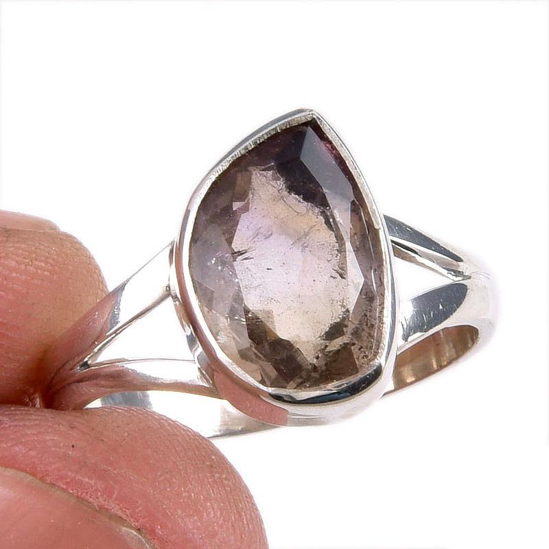 

Натуральный Аметрин Драгоценный камень Ручной работы 925 Стерлинговое серебро Ювелирное кольцо Размер 7 K7F09