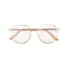 4PCS Ladies' Anti Blue Light Glasses Fashionable Eye Protection Color Changing Korean Version Octagonal Frame Design Metal Frame