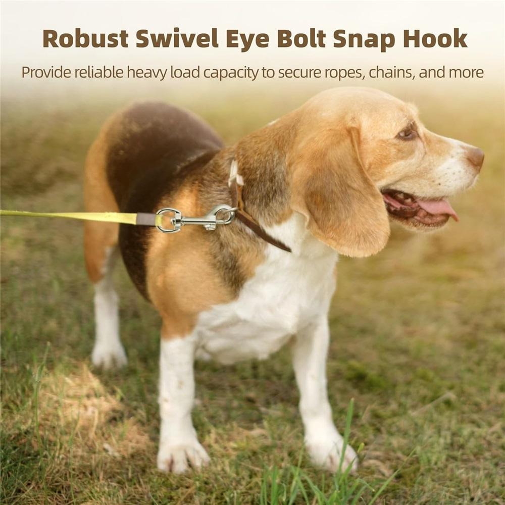 4-Pack 2.75" 316 Stainless Steel Swivel Eye Snap Hook – Heavy-Duty, Rust-Proof – For Pet Leash, Boat Accessories, Diving, Keychain – Multi-Purpose