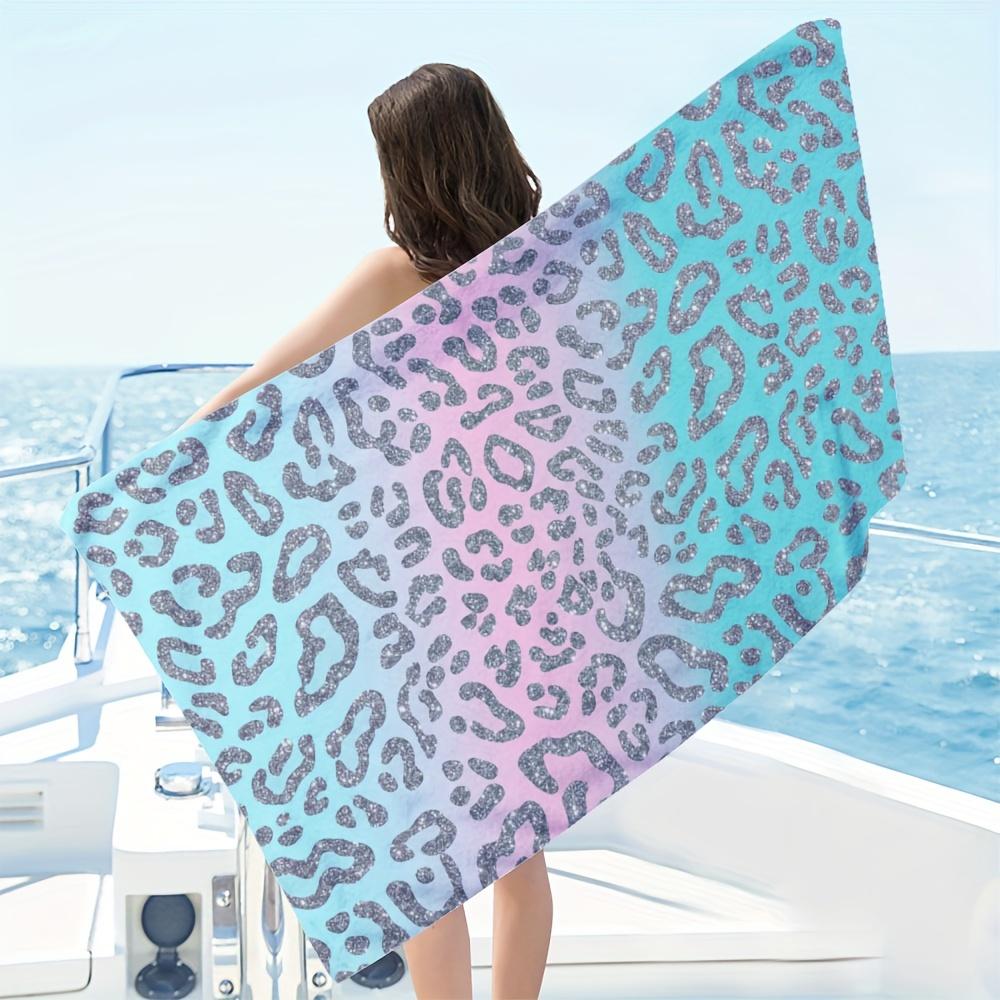 Glam Glitter Leopard Print Beach Towel Sarong Resort Wrap Pool Summer Home Decor Luxury Animal Print Blanket