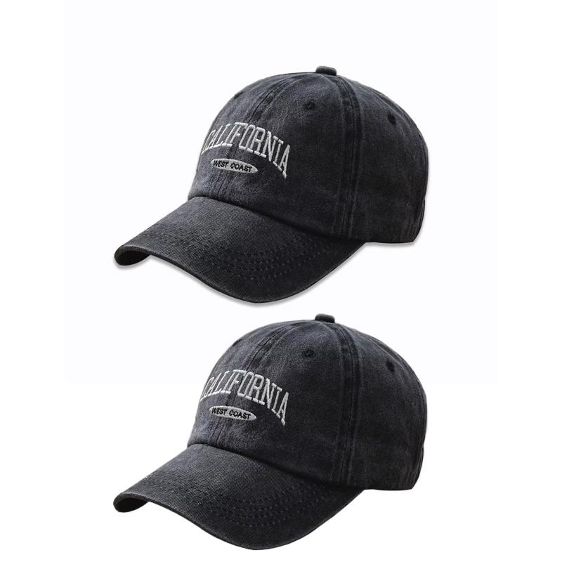 Hat Japanese Trend Wide Brim Versatile Washed Baseball Cap Men's Korean Version Embroidered Letter Cap Women