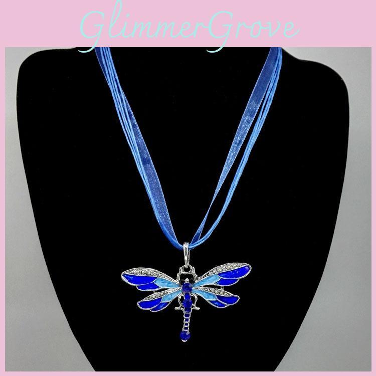 Elegant Alloy Jewelry Dragonfly Pendant Necklace Sweater Chain For Women