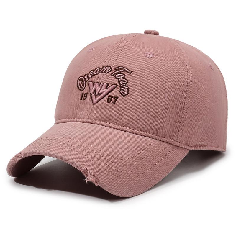 Embroidered Letter Baseball Cap Unisex Sunshade Soft Top Raked Cap Couple's Outdoor Cap