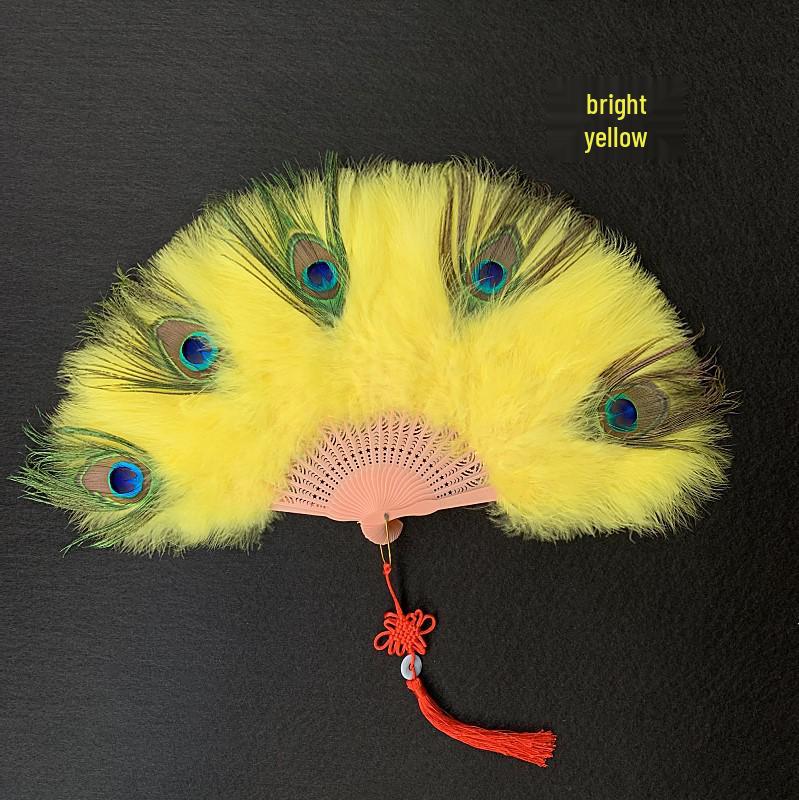 Peacock Feather Fan: Live Stream Cheongsam Fashion Show Accessory