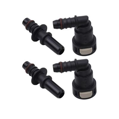 11.8mm SAE 3/8\" 10mm Elbow 90 Degree Nylon Fuel Line Quick Connect Release Hose