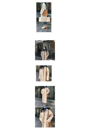 Women's Mid-Length Black Wool Coat - 2026 Autumn/Winter Korean Style, Loose Slimming Fit, Over-the-Knee Hepburn Style