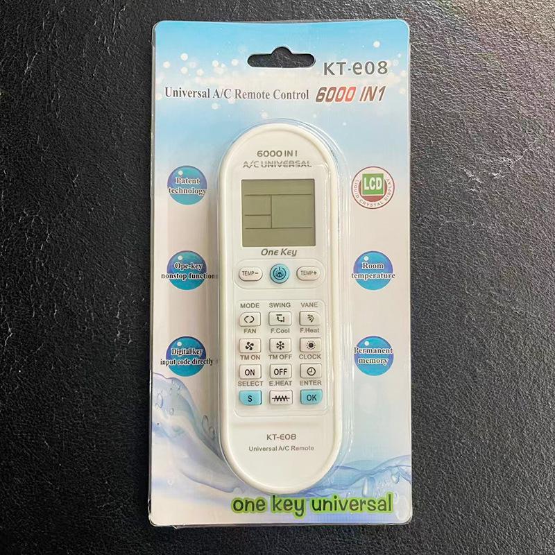 KT-E08 Universale Klimaanlagen-Fernbedienung, Englische Version, Kompatibel mit allen Marken