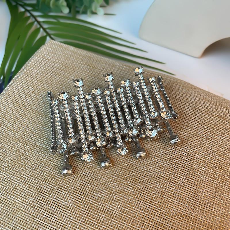 Elegant Crystal Beaded Bracelet With Rhinestone Accents Geometric Line Design Women Formal Evening Wear Crystal Rhinestone Bracelet