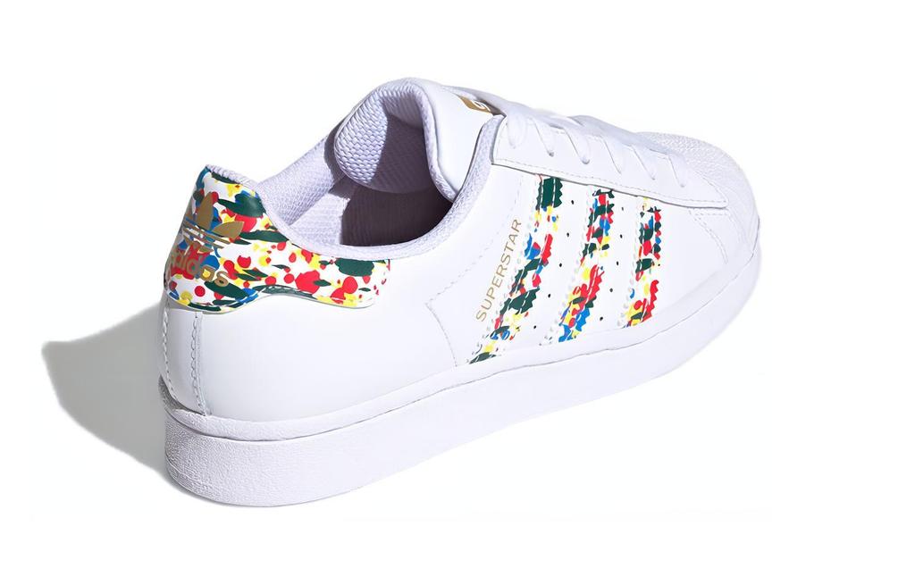Adidas Originals Superstar Collection J Print Low top Kids' Skateboarding Shoes White Teenagers FY9828