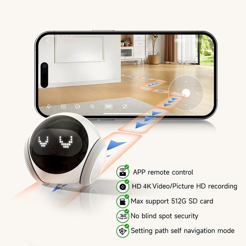 AIOOK Automatic Charging Robot Camera HD 2K 5G WIFI IP Camera Pet Mobile Tracking Night Vision CCTV Remote View TUYA APP Camera