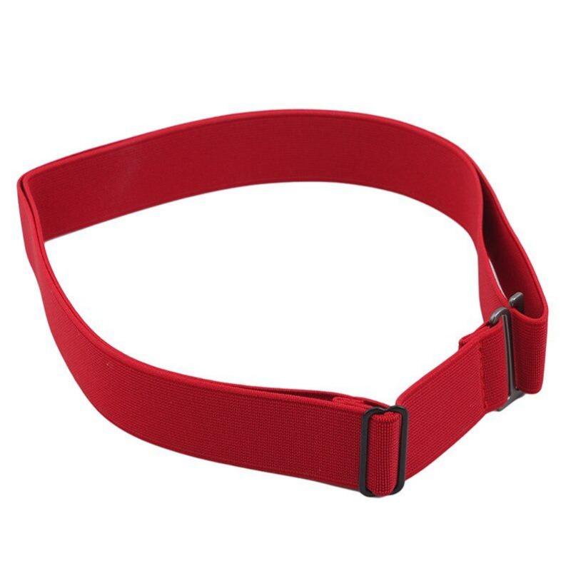 Women No Show Invisible Belt Elastic Stretch Waist Belt with Flat Buckle