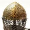 Cască de purtă Gjermundbu Chainmail, din fier și alamă, medievală, Norman Viking Brown Amour, cu suport din lemn