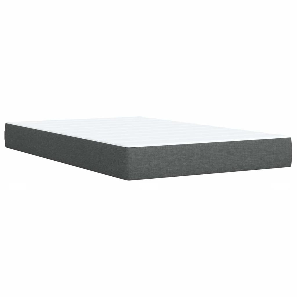 Box Spring Bed with Mattress Dark Grey 120 X 200 Cm Fabric
