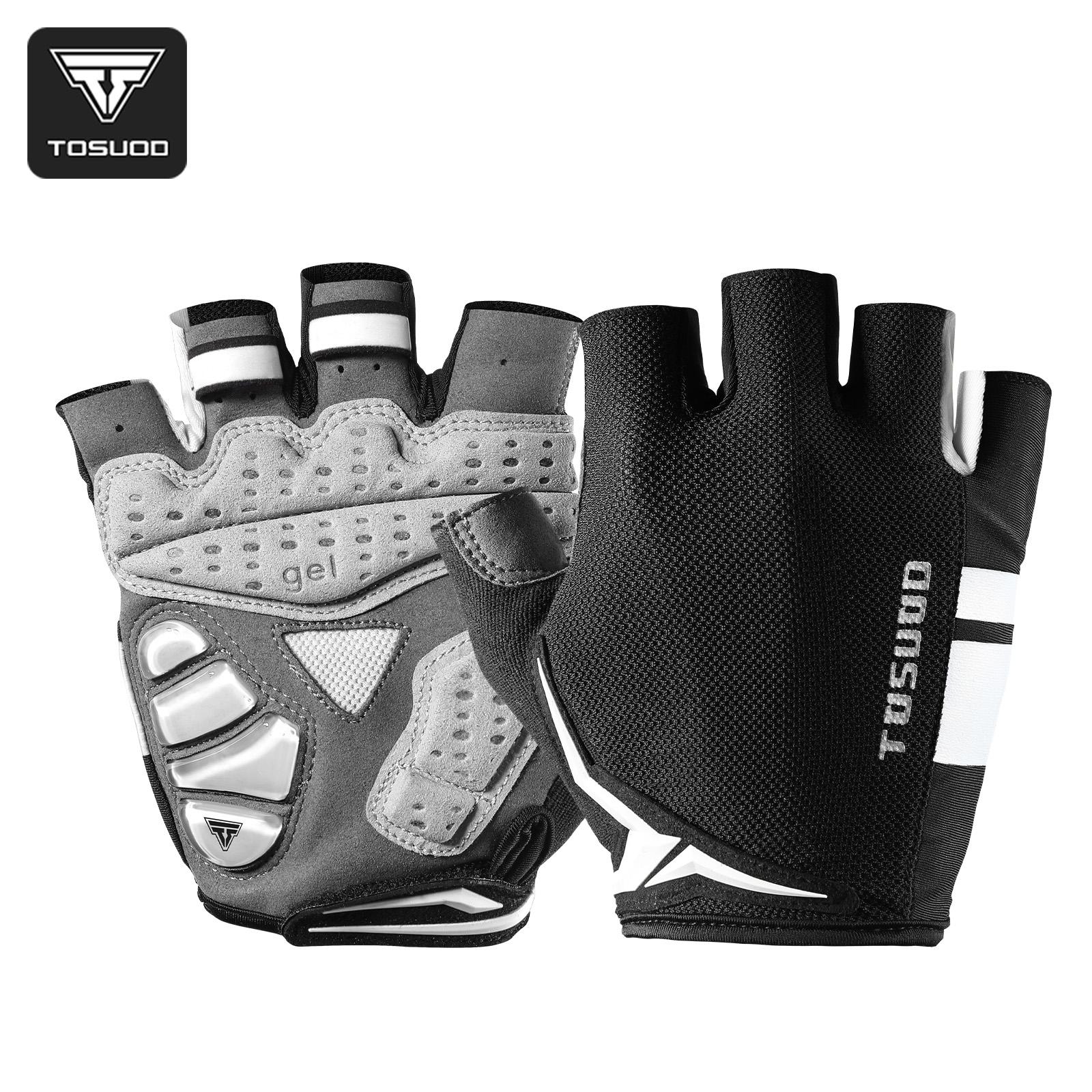 TOSUOD Half Finger Cycling Gloves Anti-slip Shock-absorbing Wear-resisting Breathable Cycling Professional Fitness Sports Gloves XXL