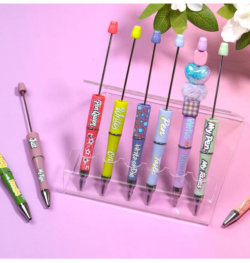 Rotating Acrylic Beaded Pen with Creative UV Printing for Students