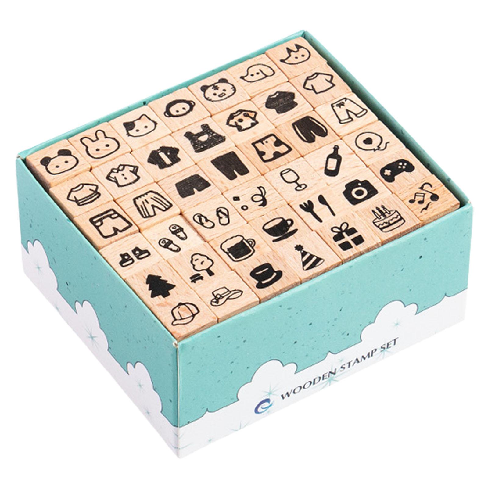 

42 шт. Деревянный штамп для рукоделия Винтажный штамп для скрапбукинга Штамп с буквами и цифрами для изготовления открыток Скрапбукинг Журнал Планер Альбом G