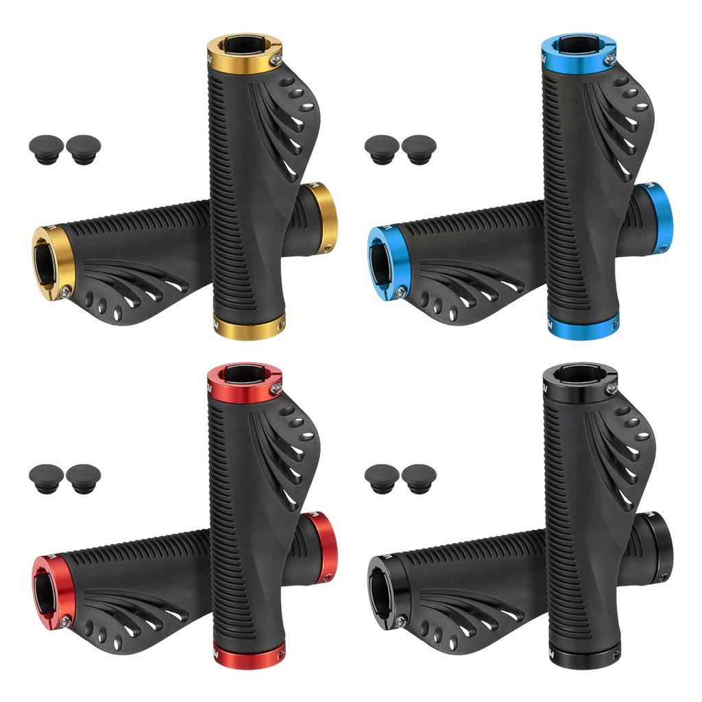 1pair Mountain Bike Handlebar Grips Double Locks on Bicycles Handlebar Grip Nonslip Bilateral Locks Cycling Handle Grips