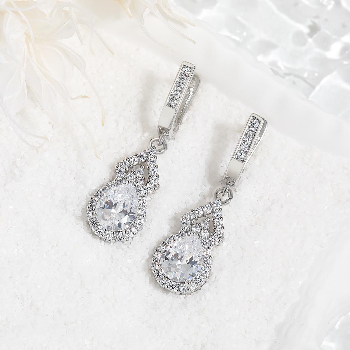 Inlaid Water Drop Fulu Earrings for Women, High-end Light Luxury Zircon Mother s Day Gift Gourd Earrings