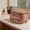 Crochet Supply Bag for Knitting Projects, Carry Bag with Guide Eyelets, Front Pocket and Covered Main Section for Daily Use