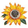Alloy Floral Badge Rhinestone Sunflower Brooch, Decorative Lapel Pin for Men Jewelry Women, Accessory Coats Dresses Scarves Metal Flower