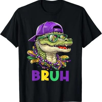 Mardigator Alligator Bruh Mardi Gras Costume Teens Boys Kids TShirt