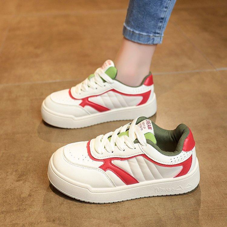 

Platform casual little white shoes women s autumn new lace-up single shoes fashion board shoes versatile sports shoes women 35 червоний