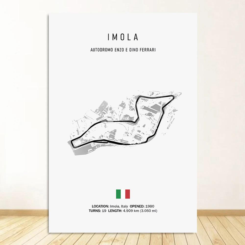 Classic Black And White Vintage Wall Art Formula 1 Imola Monaco Monza Circuit HD Oil On Canvas Posters And Home Decor Gifts