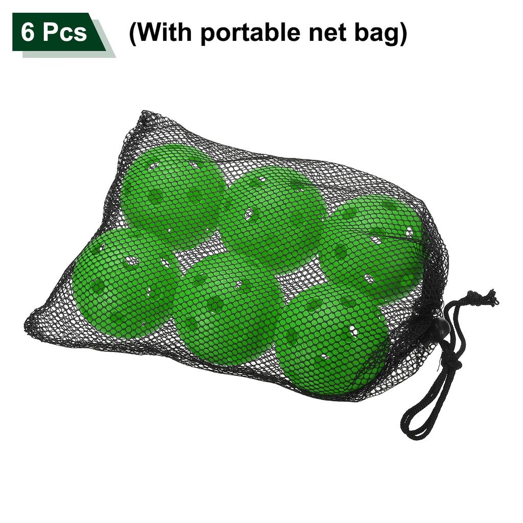 PATIKIL Outdoor Pickleball Ball 26 Holes Pickleball 6 Pack Amateur Indoor and Outdoor Sports Grass Green