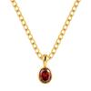 Comfortable Lightweight Oval Zirconia Pendant Necklace for Daily Use on Stainless Steel Gold Plated Chain