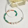 Bohemian Agate Green Pearl Choker Necklace for Women – Handmade Semi-Precious Stone Jewelry