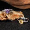 The Wind Does Not Fade, Niche High Sense S925 Sterling Silver 18K Natural Citrine Amethyst Color Treasure Fortune Live Ring