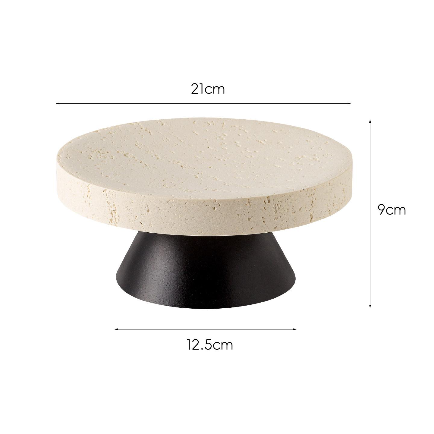 Yellow Stone Fruit Plate High-legged Tray Fruit Plate Desktop Storage Container Dessert Plate Cake Tray Resin Handicrafts