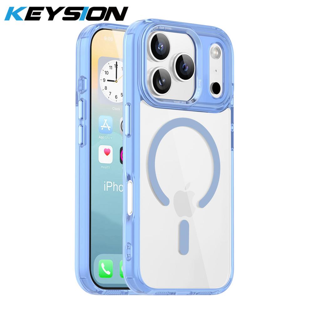 KEYSION Αντικραδαισμική Διαφανής Θήκη για MagSafe για iPhone 17 Pro Max Μαλακή TPU+PC Μαγνητική Ασύρματη Φόρτιση Τηλεφώνου Διάφανη Θήκη