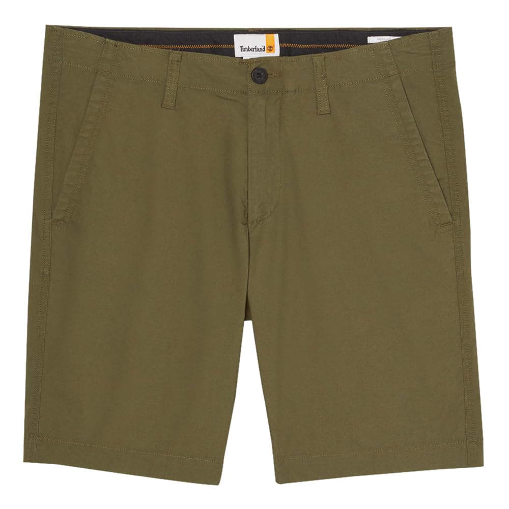 

Мужские шорты чинос из поплина стрейч Timberland, цвет лиственный зеленый, размер 33, TB0A6C9CA581
