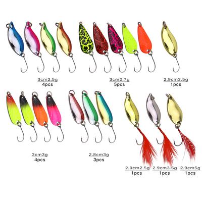 16pcs Fishing Spoons Lures Metal Baits Set for Trout Bass Casting Spinner Fishing Bait with Storage Bag Case Fishing Accessories