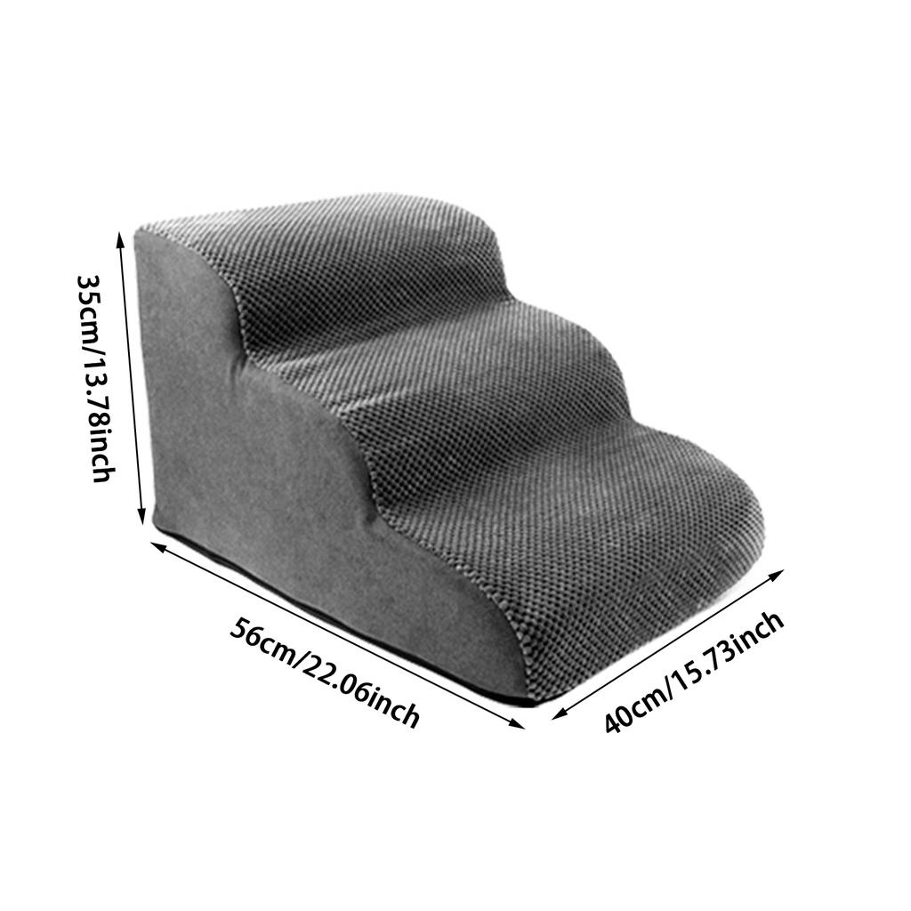 Curved Dog Stairs Ramp for High Beds and Sofa Climbing Pet Steps Nonslip Sponge Filling for Small Dogs and Cat