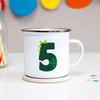 Number 1-9 Boys Dinosaur Enamel Mugs Creative Cartoon Animal Kids Dessert Juice Cola Cups Kindergarten Baby Child Birthday Gifts
