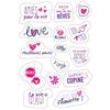 Gommettes mots girly de 3,5 à 9,5 cm 30 pièces