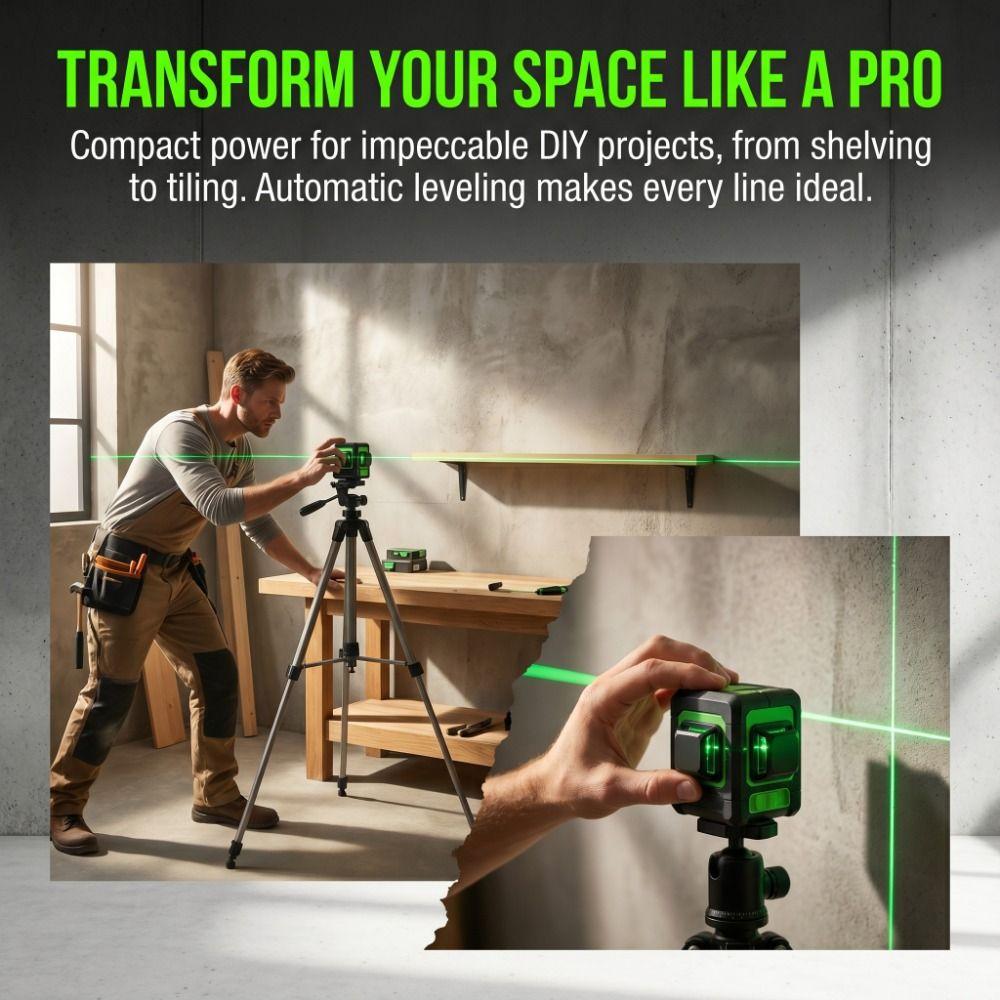 Horizontal Vertical Line Measuring Laser Ruler 2Line Laser Level Measuring Tool Household