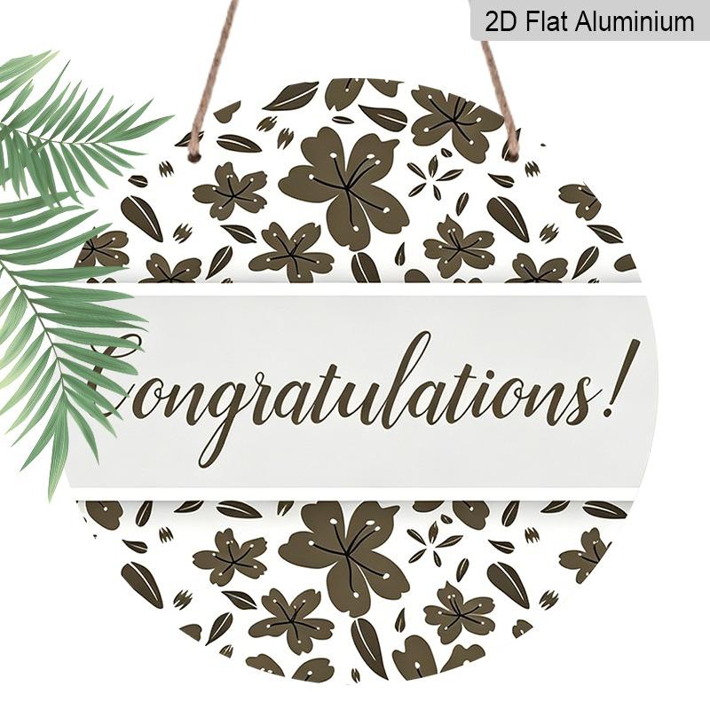

2D Flat Aluminum Graduation-themed Wall Hangings, Available in Various Sizes, Featuring A Simple Floral Pattern in Morandi Brown Tones, Making Them A 7.87×7.87inch