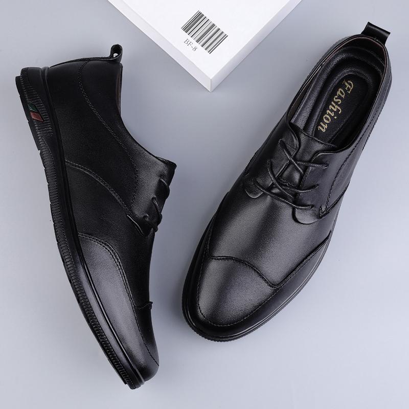 Genuine Leather Men's Dress Shoes Elegant Mens Casual Oxford Shoes New Arrival Male Business Footwear Comfy Leisure Walk Flats