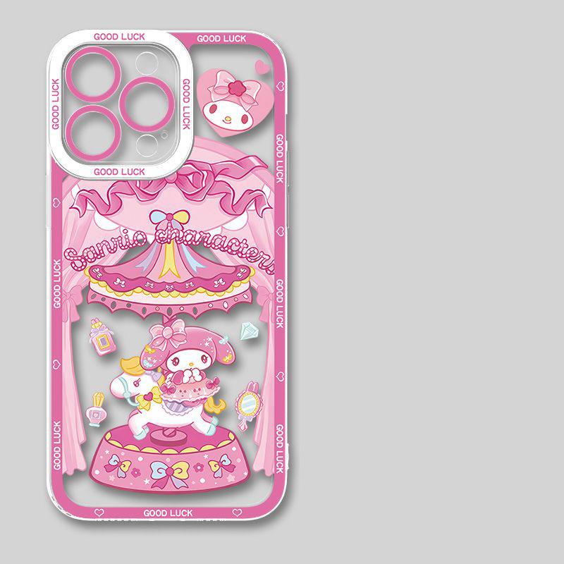 Sanrio Lovely Kuromi Melody Case For Xiaomi MI 15T Pro POCO F7 X7 X6 F5 X4 GT M4 Pro 5G Transparent INS Soft Phone Casing