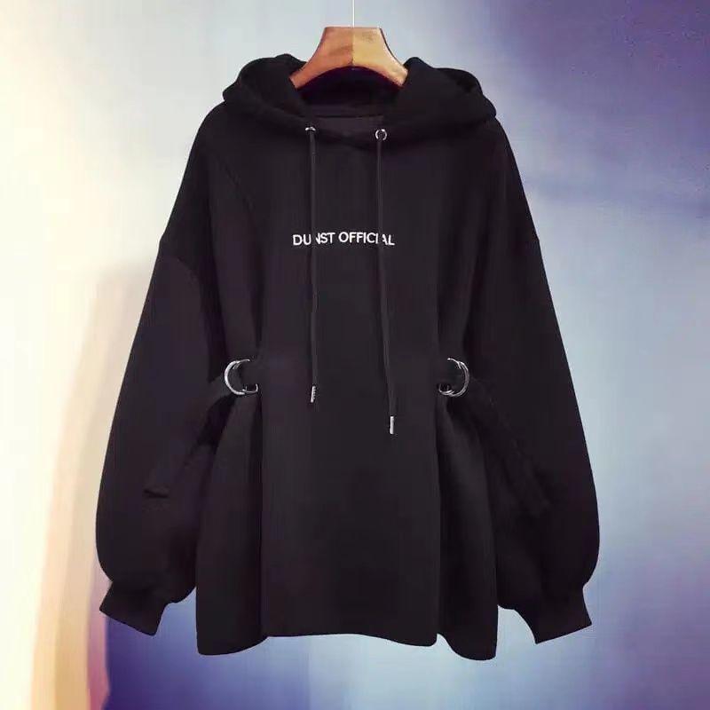 Dámské volné ležérní mikinové šaty plus size Podzim Zima Ležérní mikina s kapucí Streetwear
